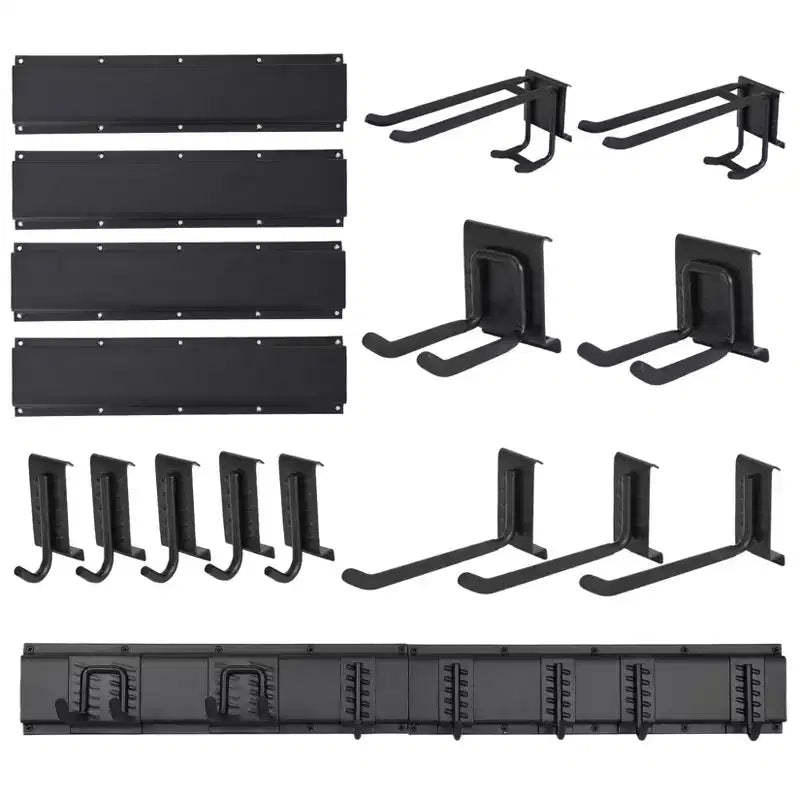 Tool Organizer, Garage Organizer  64 in Heavy Duty Metal Wall Mount Shovel Broom Holder with 12 Adjustable Hooks