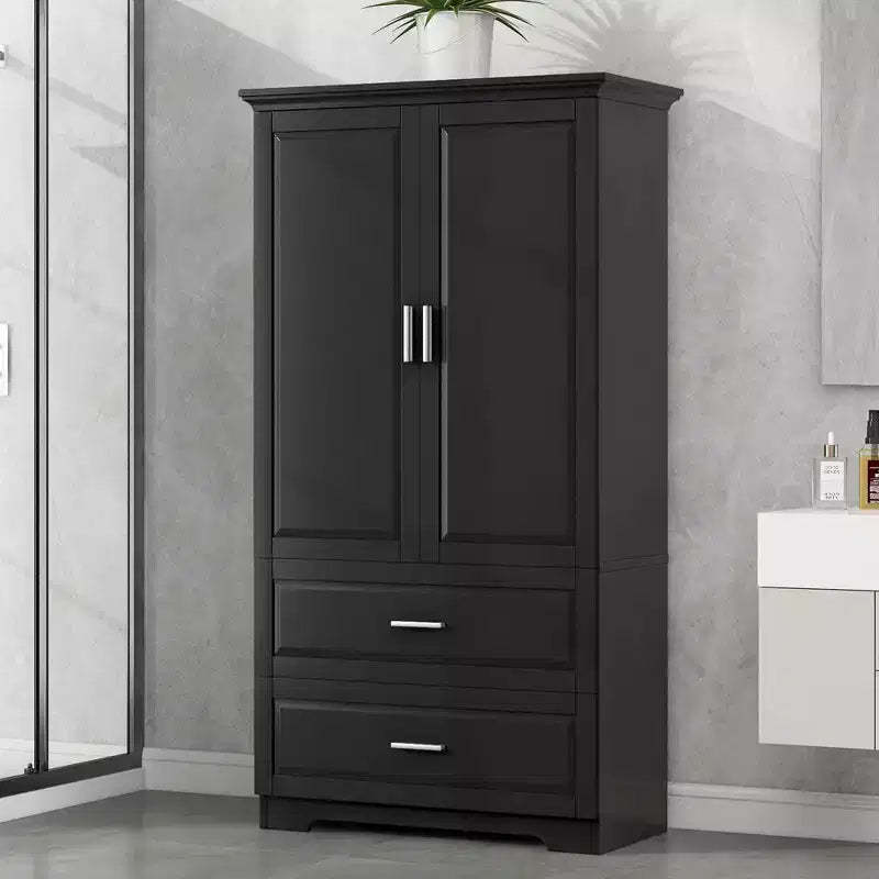GDFStudio Elliot Modern Tall Freestanding Wood Bathroom Storage Cabinet with Adjustable Shelf, Drawers and Doors
