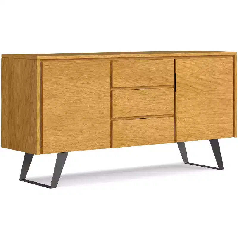 Mitchell 60 inch x 17 inch Rectangle Modern Industrial Sideboard Buffet in Oak Veneer