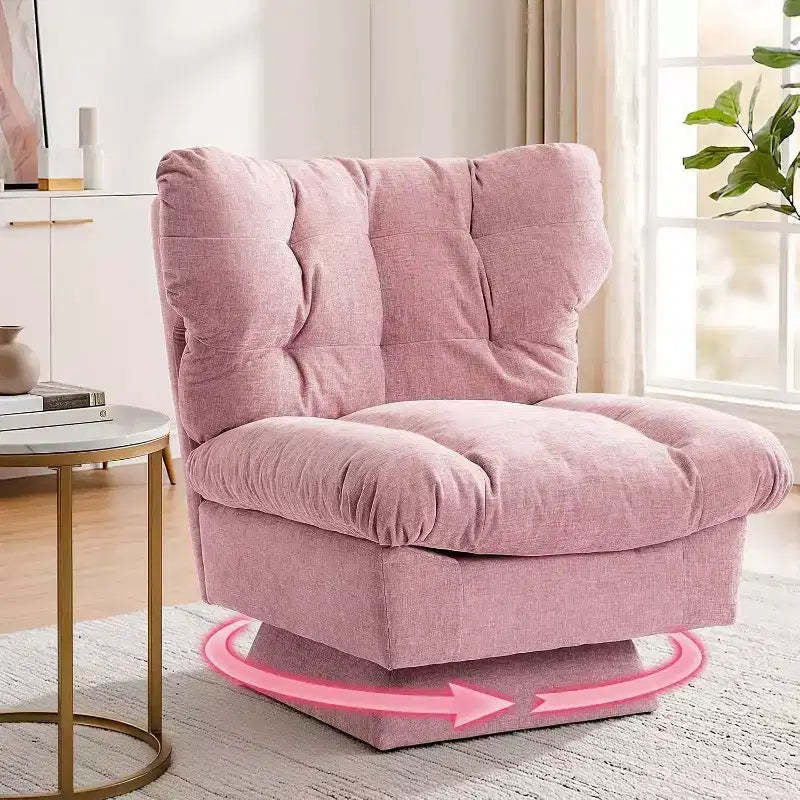 360-Degree Swivel Upholstered Chair, Cozy Chenille & Thick Cushion for Home, Office Spaces