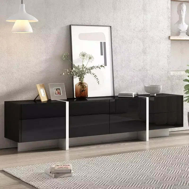 Modern TV Stand for TVs up to 80'' with High Gloss UV Surface-ModernLuxe