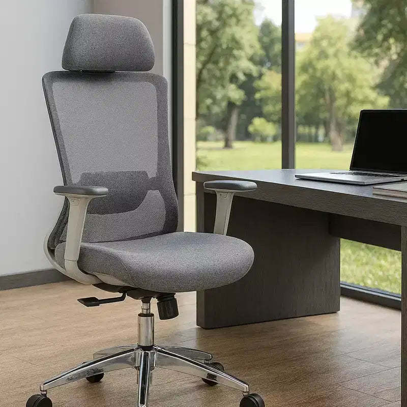 TUYOHW Ergonomic Office Chair with Mesh High Back,120Recliner&360Swivel Computer Chair,Nylon Base PC Chair with Wheels,Adjustable Height