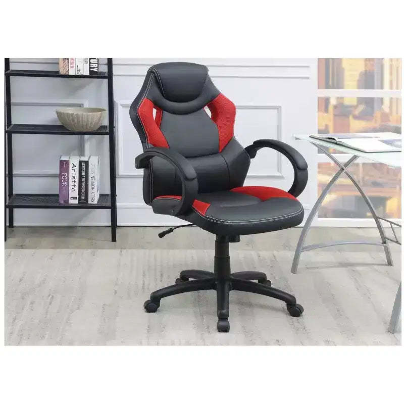 TUYOHW Swivel Gaming Chair with Adjustable Height&Wheels,Ergonomics Office Chairs Video Game Chaise for Office&Home,Upholstery Leisure Chair