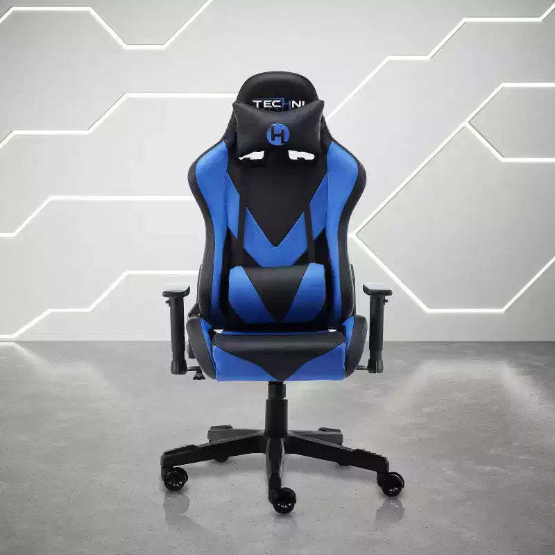 TUYOHW Adjustable Ergonomics Gaming Chair,360 Swivel Office Chairs with Head&Lumbar Pillow,90-150 Reclining Chair for Office&Home,250lbs Max,Blue