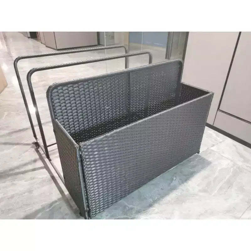 Iron Pipe + Rattan XH101 Rolling Storage Ottoman,