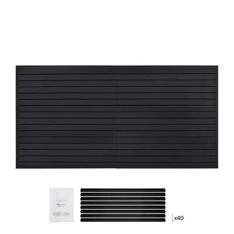 VEVOR Slat Wall Paneling, 8 x 4 ft, PVC Garage Slatwall with Modular Design, Black Slat Wall Easy-to-Install Adjustable Slatwall Panel, Black