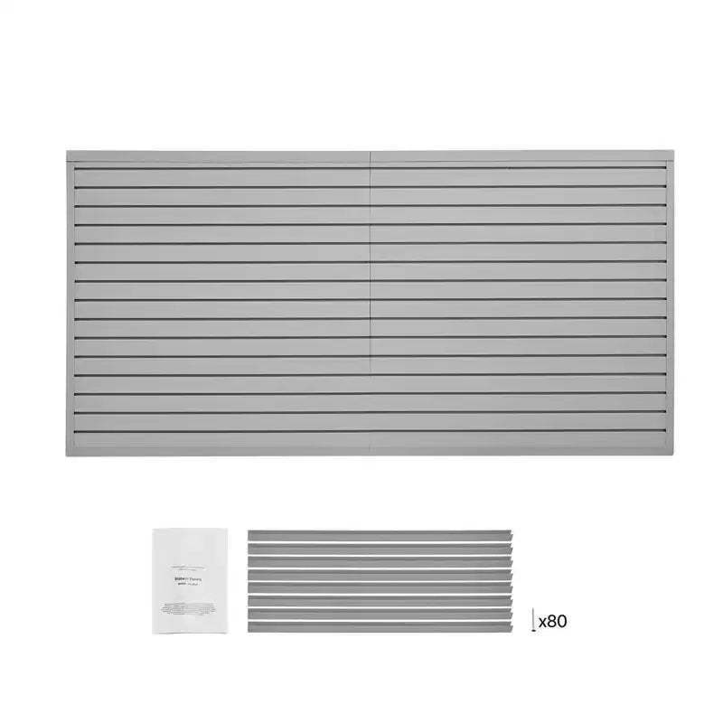 VEVOR Slat Wall Paneling, 8 x 4 ft, PVC Garage Slatwall with Modular Design, Grey Slat Wall Easy-to-Install Adjustable Slatwall Panel, Gray