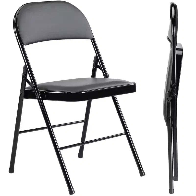 TUYOHW Folding Dining Chairs,PU Leather Kitchen Chairs with Metal Frame,Lightweight Dininig Room Chairs,Outdoor and Indoor,No Assembly