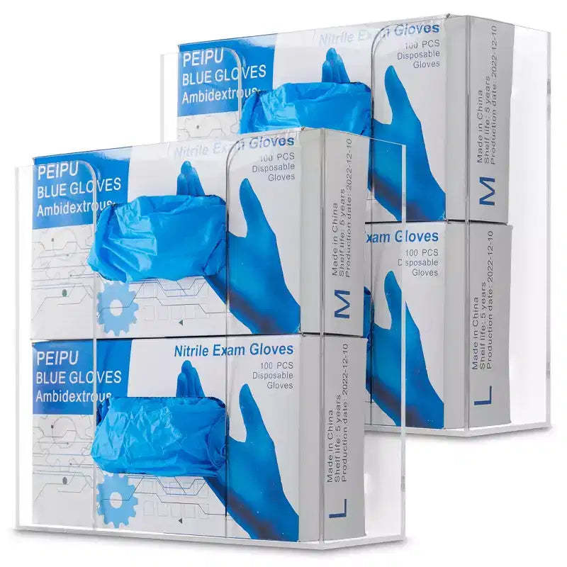 Stock Your Home Double Acrylic Gloves/Tissue Box Dispenser (2 Pack)