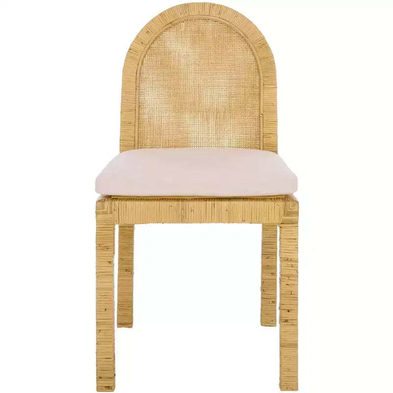 Tojo Cane Rounded Back Dining Chair - Set of 2 - DCH6510 - Natural/White - Safavieh