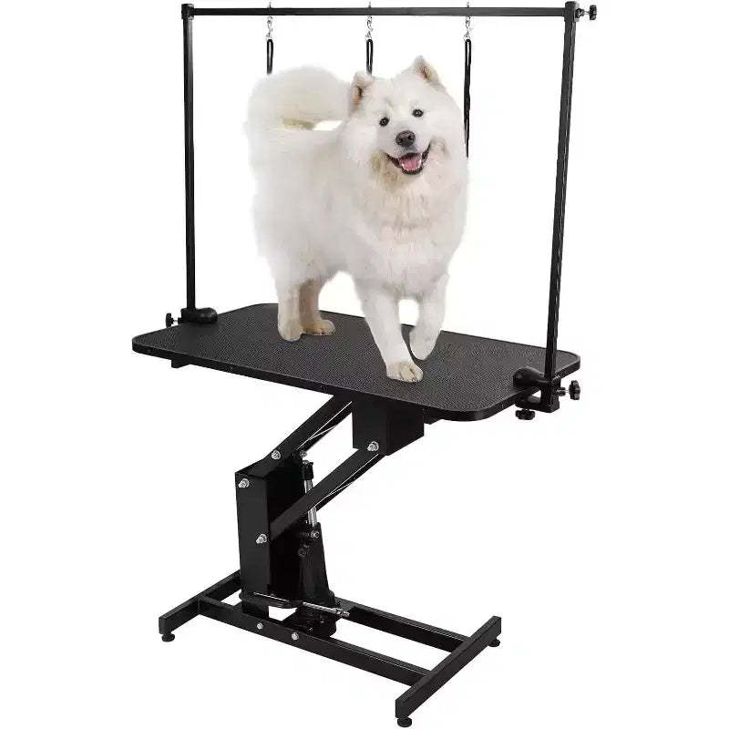 Hydraulic Professional Pet Grooming Table for Small Medium & Large Dogs, Heavy-Duty Adjustable Table with Upper Arm & 3 Loops, 22-39 Inch Height