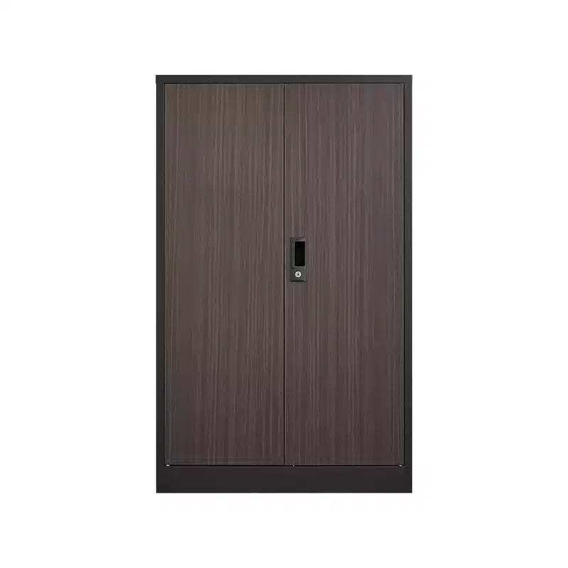 VIYET 27.5Metal Folding Storage Cabinet, Filing Cabinet w/ Locking Doors & Adjustable Shelf, Black