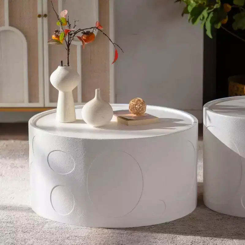 GDFStudio Luo Modern Wooden Handcrafted Round Side Table