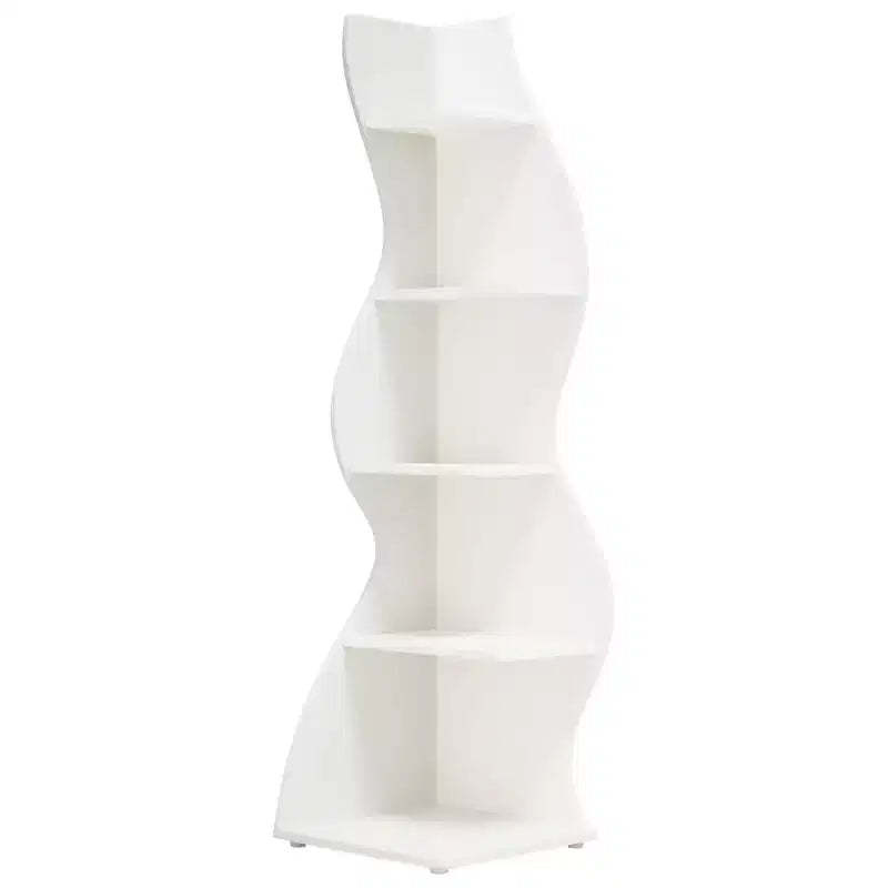 TUYOHW Wall Corner Shelf,5-Tier Floating Bookshelf for Modern Home - Space-Saving Storage & Display Unit,White