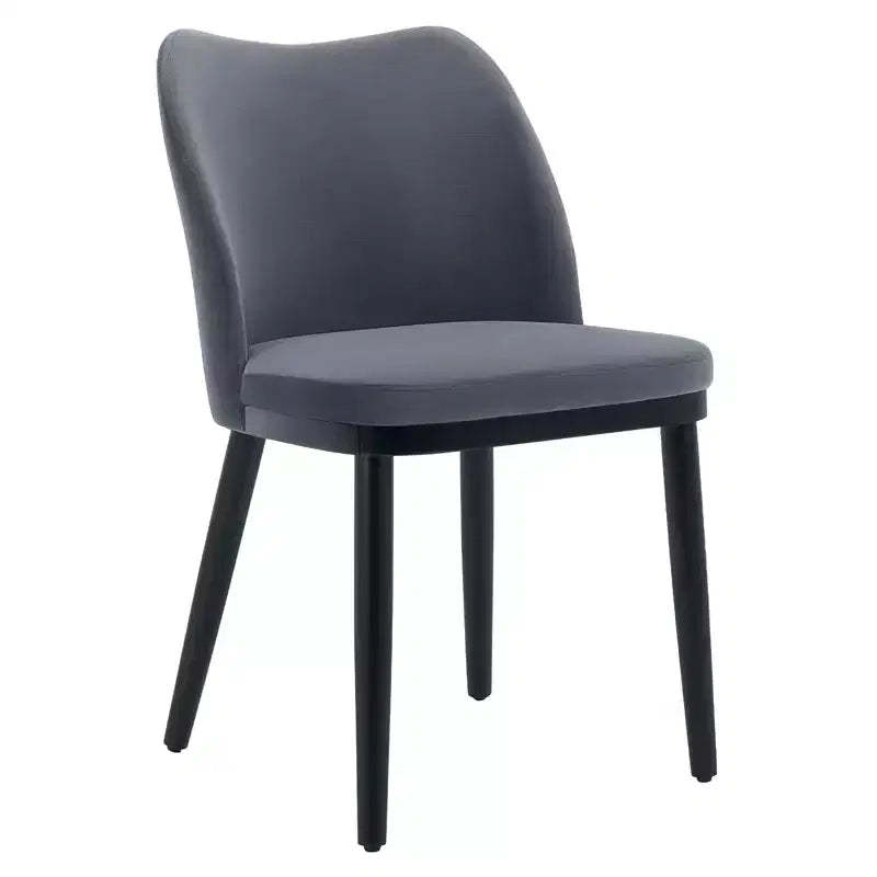 4-Piece dining chair set with soft cushions & sturdy wooden legs. Ideal for dining rooms, kitchens, living rooms -dark grey