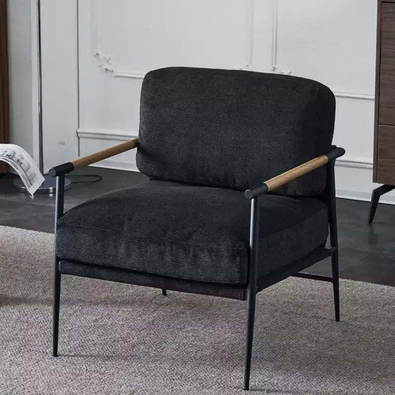 Leisure Chair,Velvet Upholstered Lounge Chair with Support Legs and Armrests,Easy Assembly,for Dining Room,Guest Room,Living Room,Kitchen,Lounge