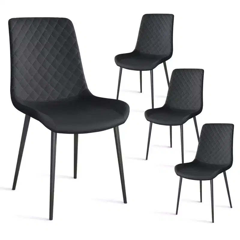 TUYOHW PU Leather Dining Chairs Set of 2/4 with Metal Legs,Waterproof Kitchen & Dining Room Chairs with Scratch-resistant Feet,300 lbs Capacity