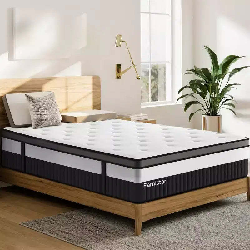 14 King Mattress in a Box, Memory Foam Mattress with High Quilted Hybrid of Comfort Foam and Pocket Spring, CertiPUR-US Certified