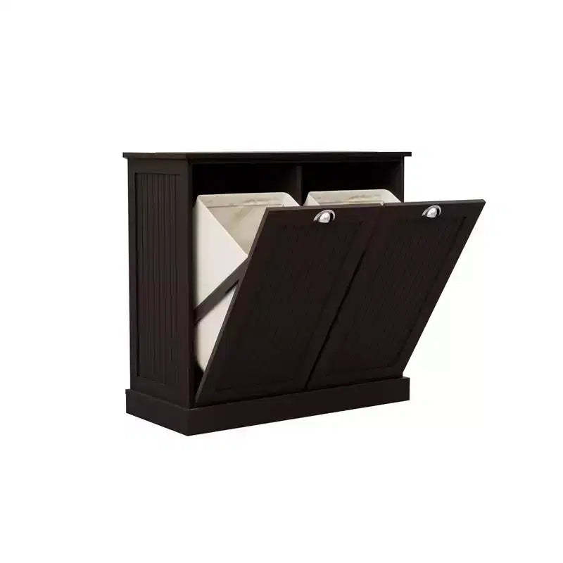 sumyeg Two-Compartment Tilt-Out Laundry Sorter Cabinet with Hidden Storage