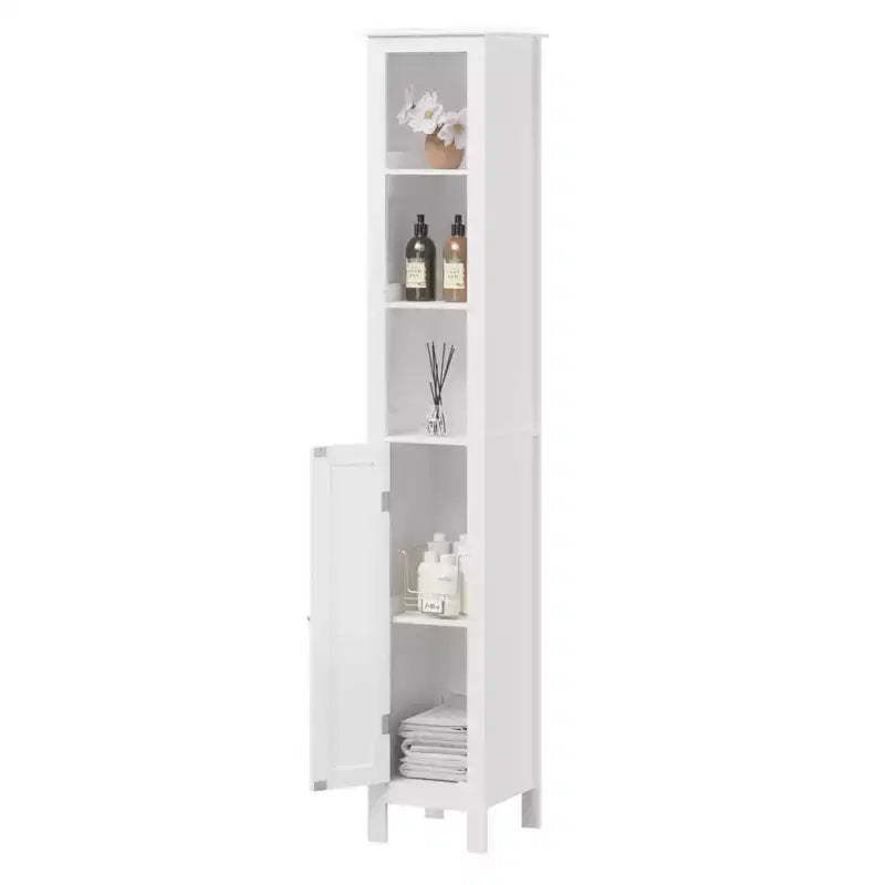 sumyeg 66.92 in Slim Tall Bathroom Cabinet with Adjustable Shelves and 1 Door