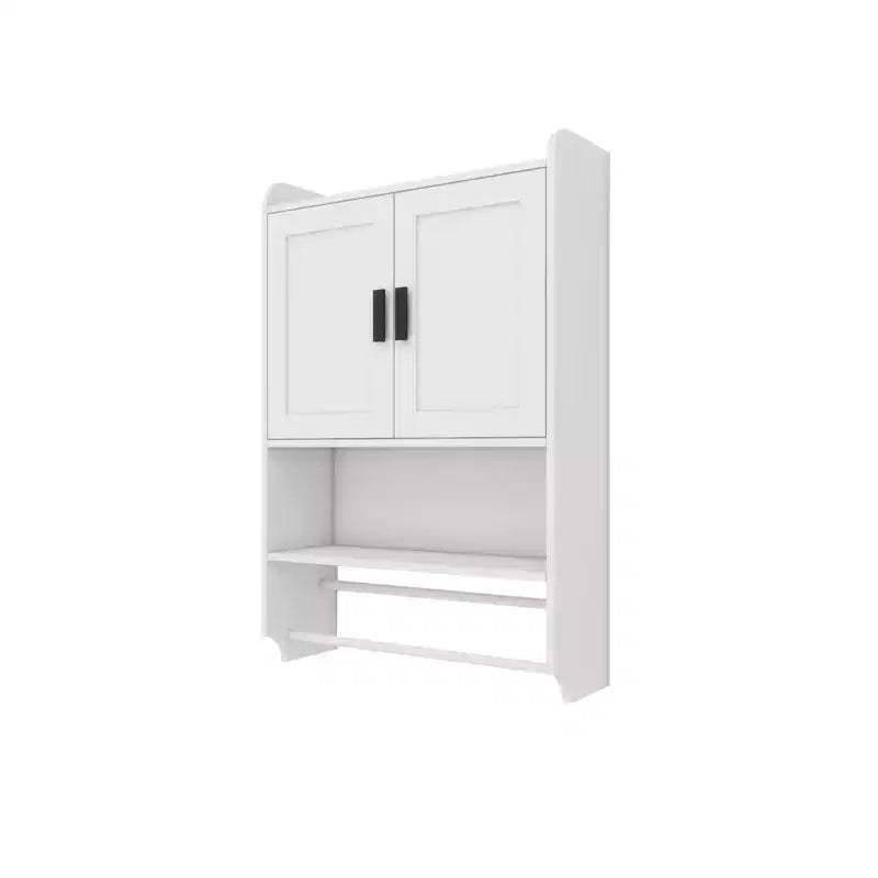 sumyeg Bathroom Wall Cabinet with Doors, Adjustable Shelf, Towel Bar, and Paper Holder