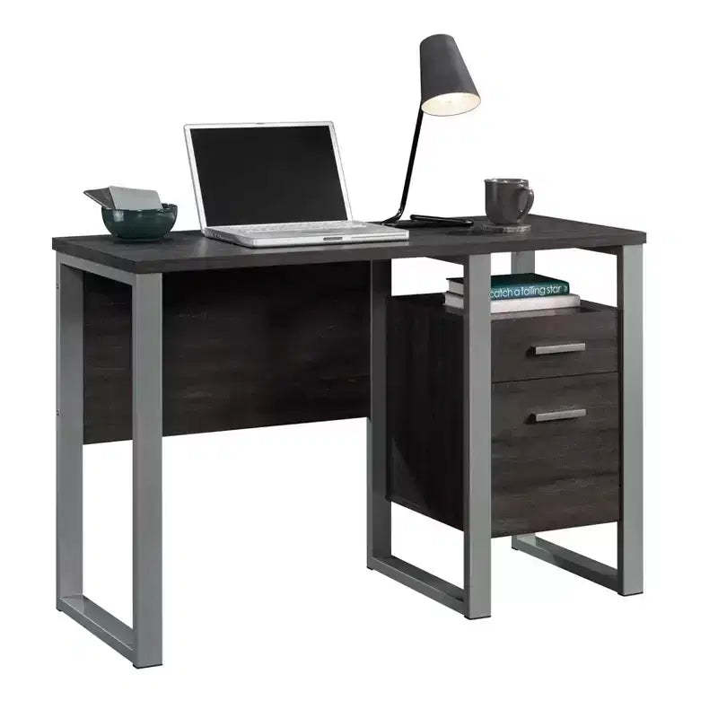 TUYOHW 45 Office Desk,Computer Desk with 2 Storage Drawer and 1 Open Shelf,Metal Frame,Modern Writing Desk for Home Office,Study,Bedroom,Black