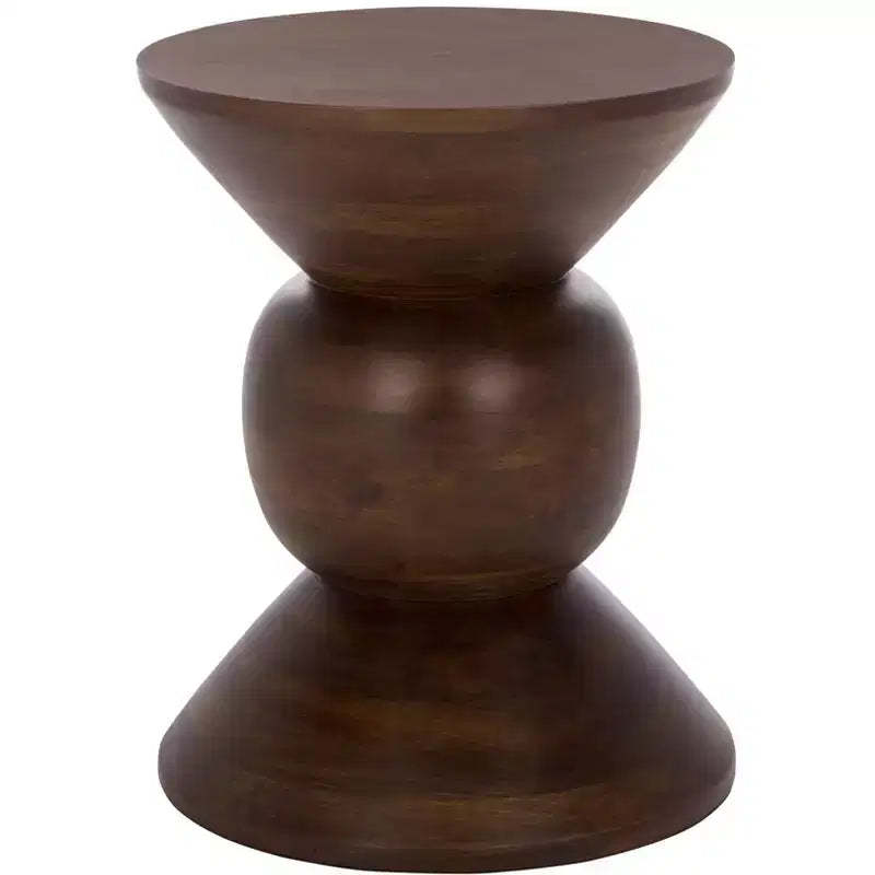 Pascual Round Accent Table - ACC3258 - Walnut - Safavieh