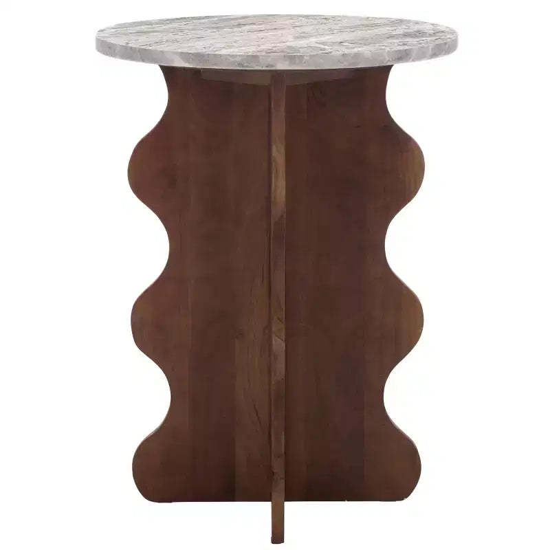 Galih Marble Side Table - ACC3754 - Grey/Brown - Safavieh