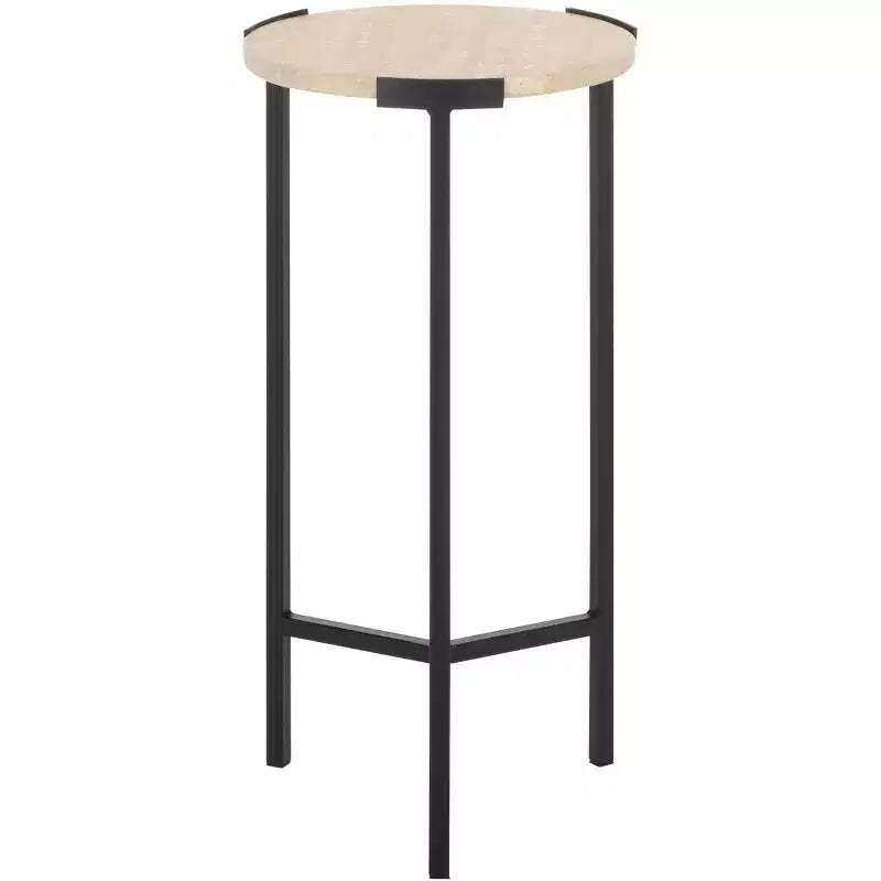 Abama Marble Side Table - ACC5516 - Ivory/Black - Safavieh