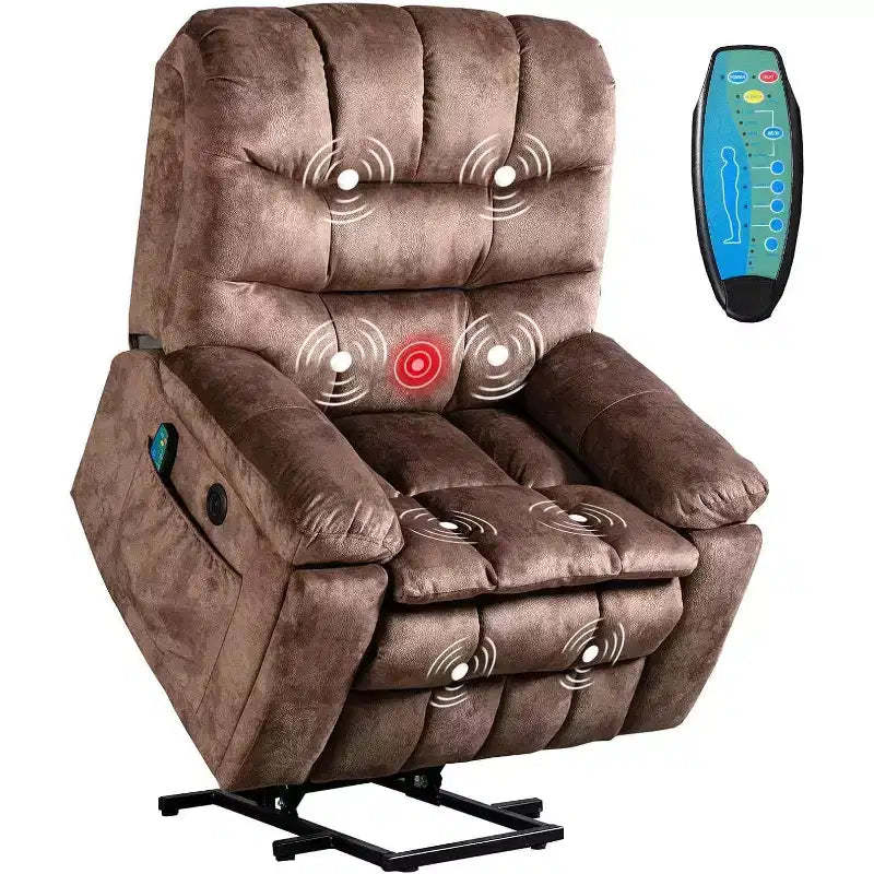 BALHAM TRADE-Power Lift Recliner Chair with Massage and Heat for Elderly Heavy Duty Safety Reclining Wider Seat