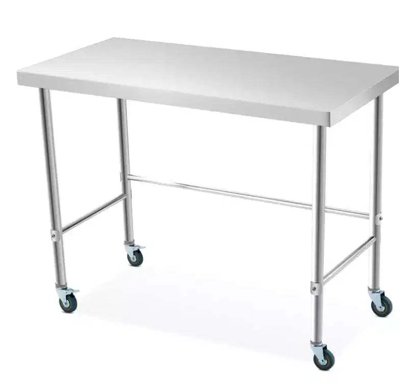 201 Stainless Steel Island Workbench, Silver, 482435inch with Casters,