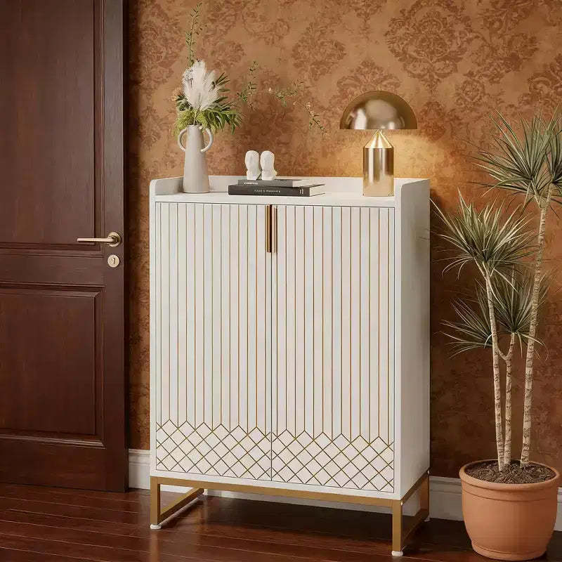 Modern Shoe Cabinet with Doors, 5-Tier Modern Shoe Rack Organizer