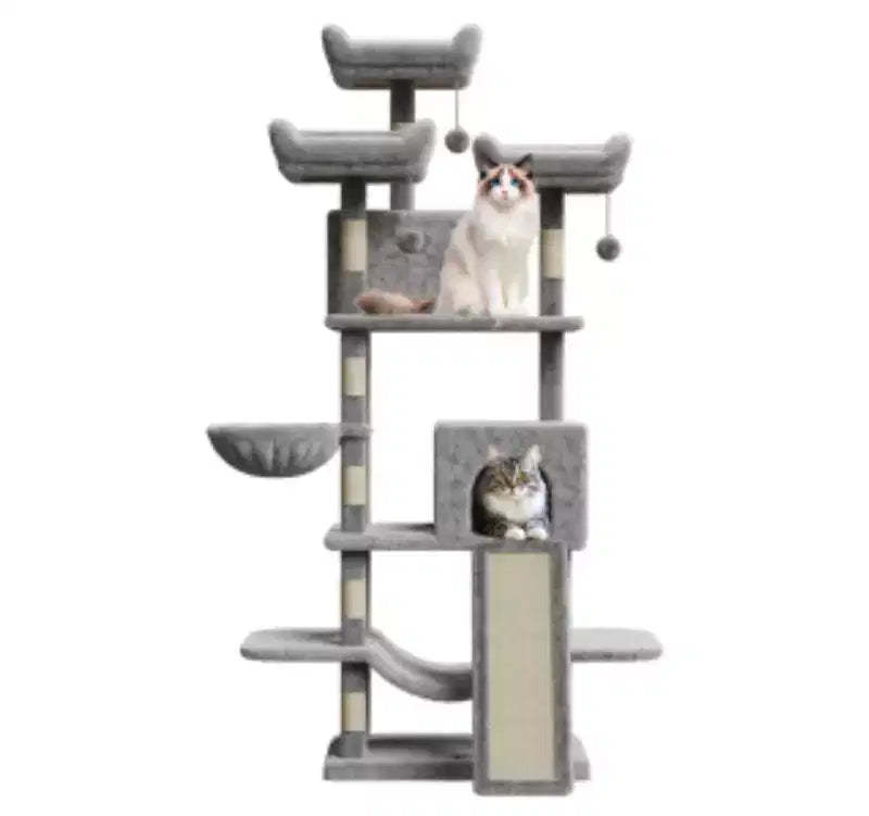 Large Cat Tree, Plush & Sisal & Paper Tube, Model 2605