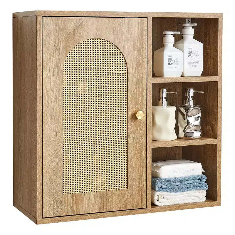 Wall Mounted Bathroom Cabinet with 5-Level Adjustable Shelf for Over Toilet Storage