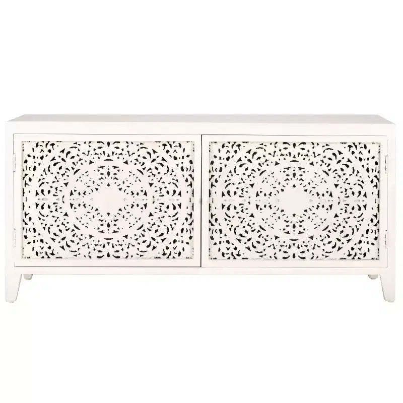 Raura 2 Shelf 2 Door Media Stand - MED5300 - White Washed - Safavieh