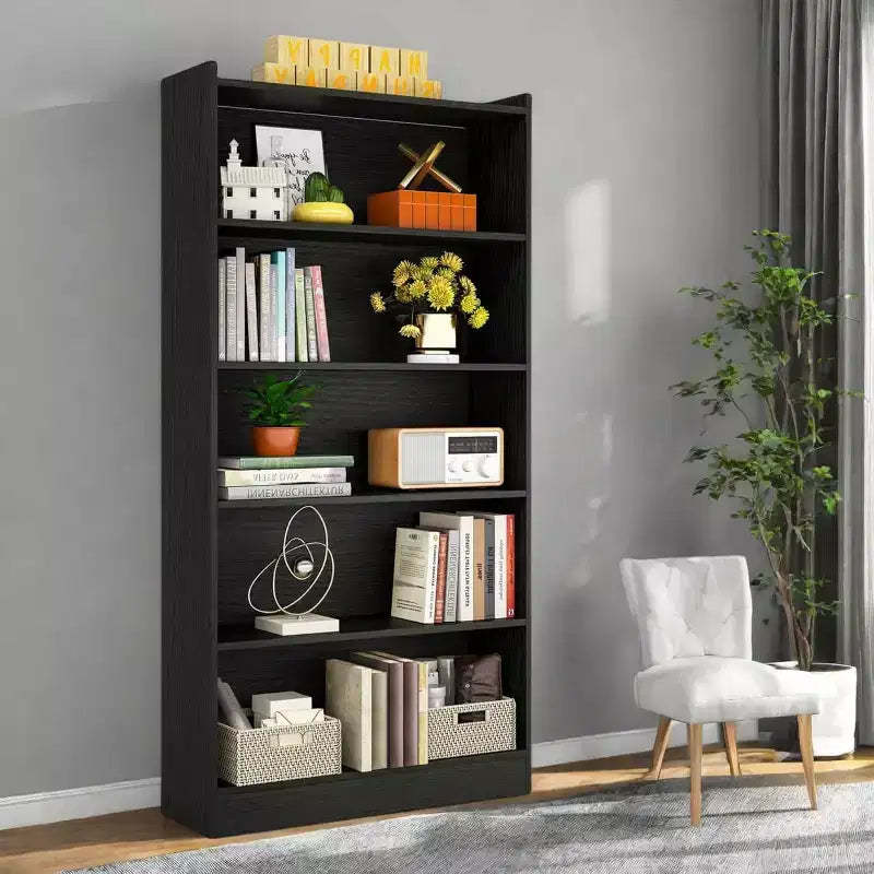 Lantine 71 Inches Tall Bookcase, 6-Tier Floor Standing Bookshelf with 5 Shelves for Living Room, Home Office, Bedroom