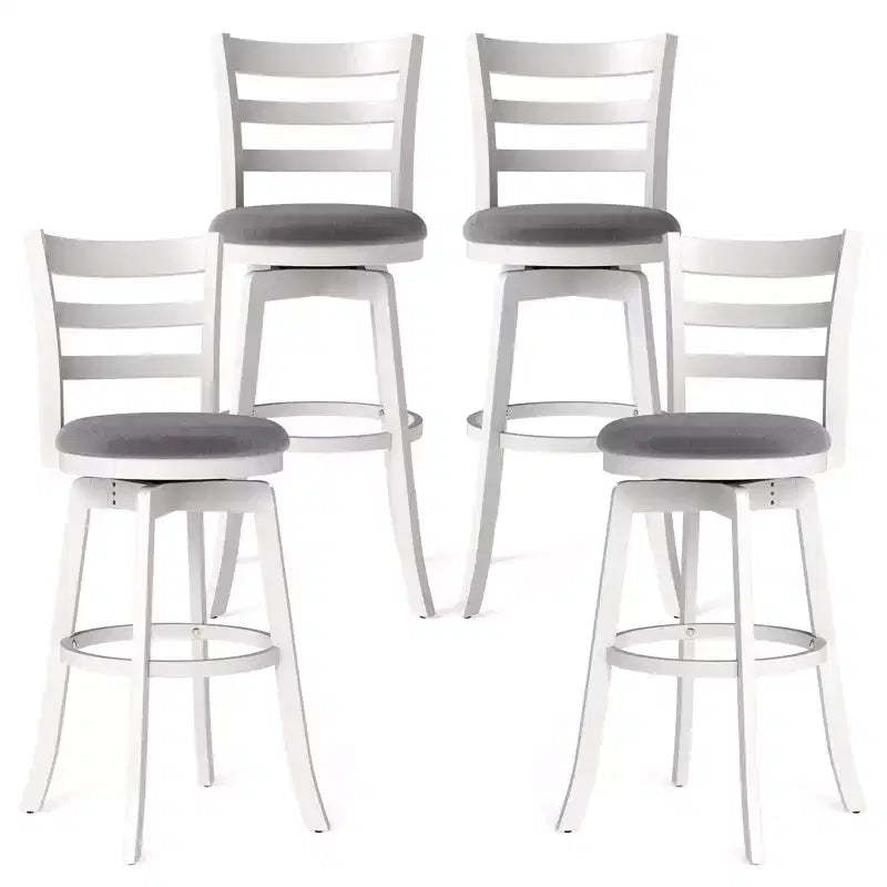 Costway 30.5'' Swivel Barstools Set of 4 w/Backrest & Upholstered Seat Footrest for Pub