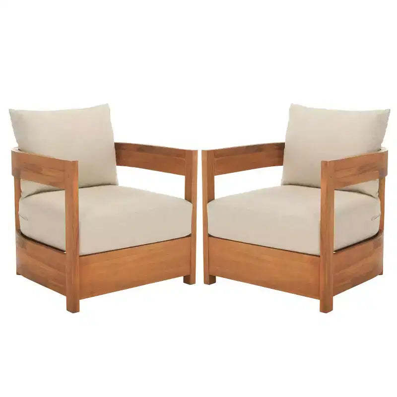Kento Armchair Indoor/Outdoor (Set of 2) - PAT7097 - Natural/Taupe - Safavieh