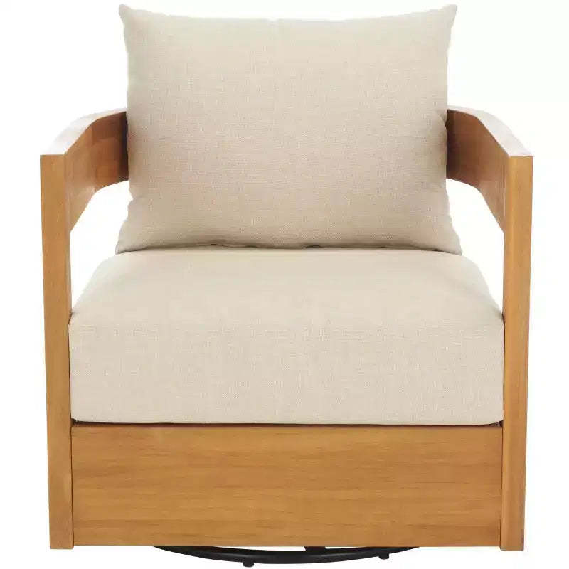 Kento Swivel Chair Indoor/Outdoor - PAT7099 - Natural/Taupe - Safavieh