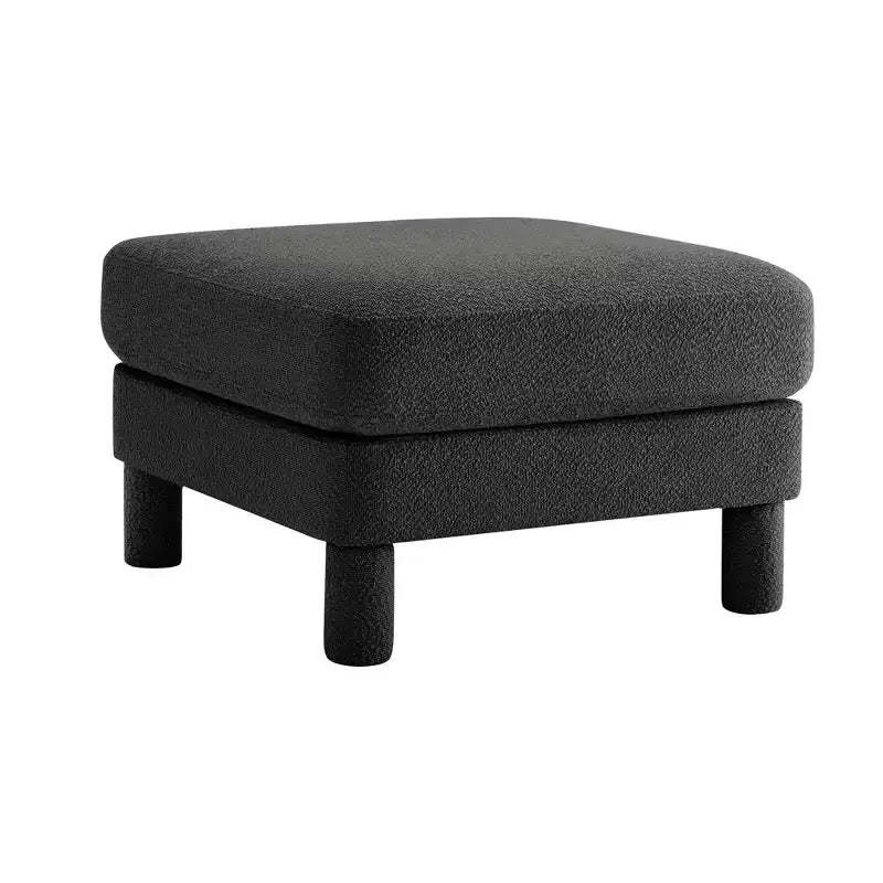 MAYEERTY Modern Polyester Boucle Ottoman Footstool, Upholstered Footrest for Living Room Bedroom Office