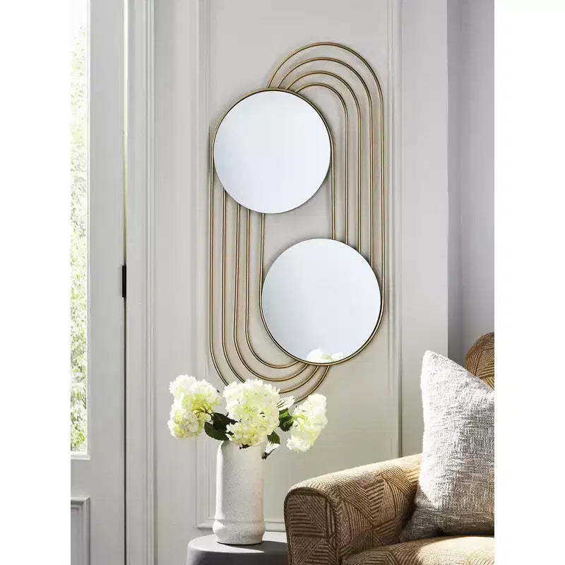 Signature Design by Ashley Warrenley Contemporary Wall Accent Mirror with Gold Finish Frame