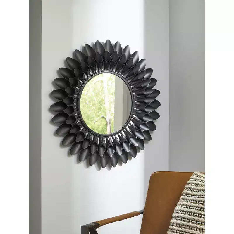 Signature Design by Ashley Ryenmour Wall Accent Mirror with Contemporary Petal Style Frame