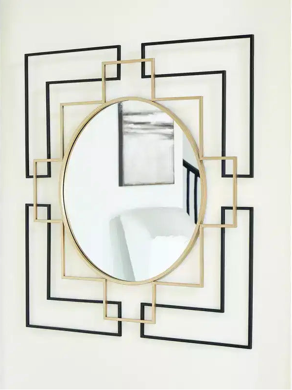 Signature Design by Ashley Oceanal Contemporary Wall Accent Mirror with Square Frame