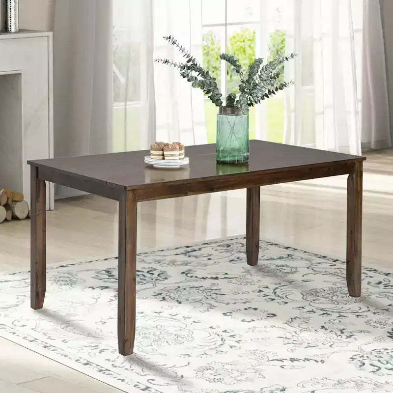 MAYEERTY Wooden Rectangular Dining Table, Walnut Kitchen Table for Small Space Only The Table