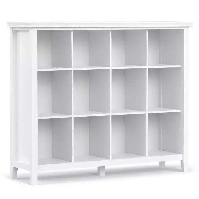 Stratford SOLID WOOD 48 inch x 57 inch Transitional 12 Cube Storage in White