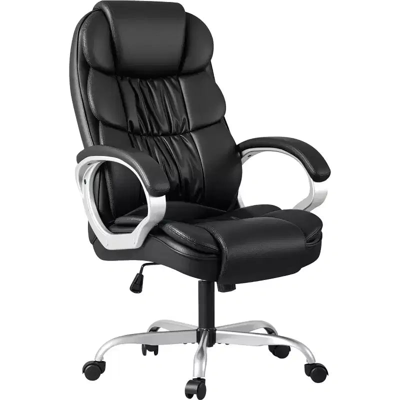 BALHAM TRADE-Office Chair PU Leather Adjustable Height Swivel with Lumbar Support and Padded Armrests