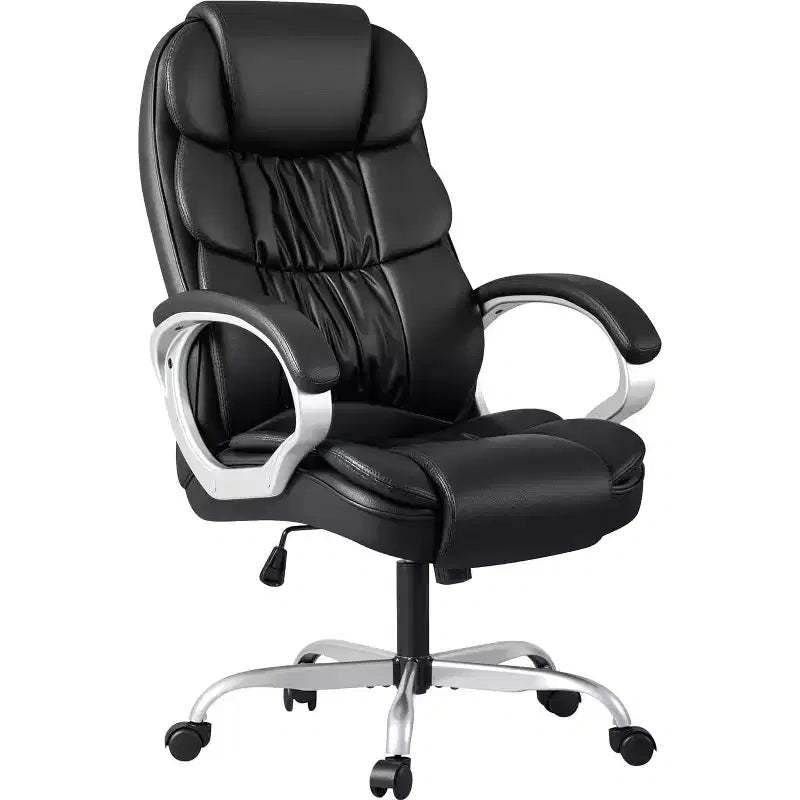 BALHAM TRADE-Office Chair PU Leather Adjustable Height Swivel with Lumbar Support and Padded Armrests