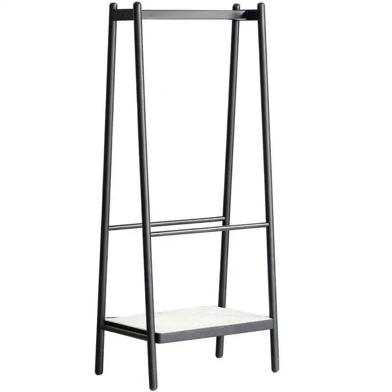 Solid Oak Clothes Hangers, Black Rattan Clothes Hangers, Clothes Hangers with Frames, Upright Clothes Hangers, for Hanging Clothes