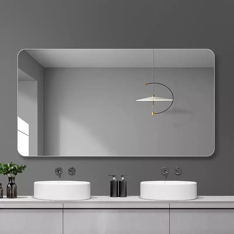 Bathroom Mirror for Wall, 29X39 Rounded Rectangle Mirror, Frameless Anti Fog and Waterproof Glass Bathroom Vanity Mirror