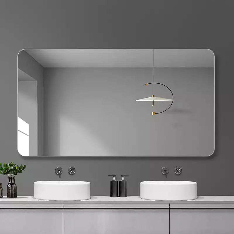 Bathroom Mirror for Wall, 29X39 Rounded Rectangle Mirror, Frameless Anti Fog and Waterproof Glass Bathroom Vanity Mirror